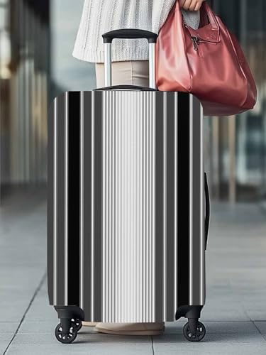 Black Gray Stripes Travel Luggage Cover, Gradient Anti-scratch Elastic Luggage Covers For Suitcase Protector, Washable Baggage Covers2