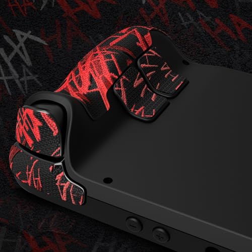 Image of PlayVital Premium Split Handle Grips Soft Rubber Grip Pads for Steam Deck LCD & OLED, Trackpads Skin Grip Trigger Back Button Grip Stickers with Thumb Grips - Hexagonal Diamond Textured Clown Hahaha