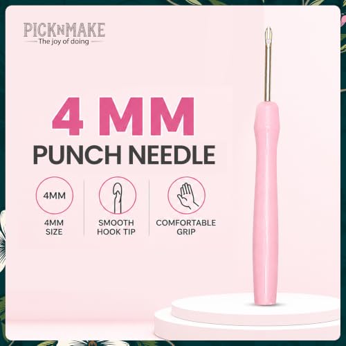 Image of picknMAKE Rainbow Forest Sunset Punch Needle Kit for Beginners | DIY Punch Needle Embroidery Kit with 8 Inch Wooden Hoop, Pre-Printed Fabric, 9 Wool Yarn Colours | Craft Kit for Adults & Gift