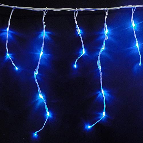 Cascata Luminosa 150 LEDs Azul 110v 3,6m Fio Branco 1313