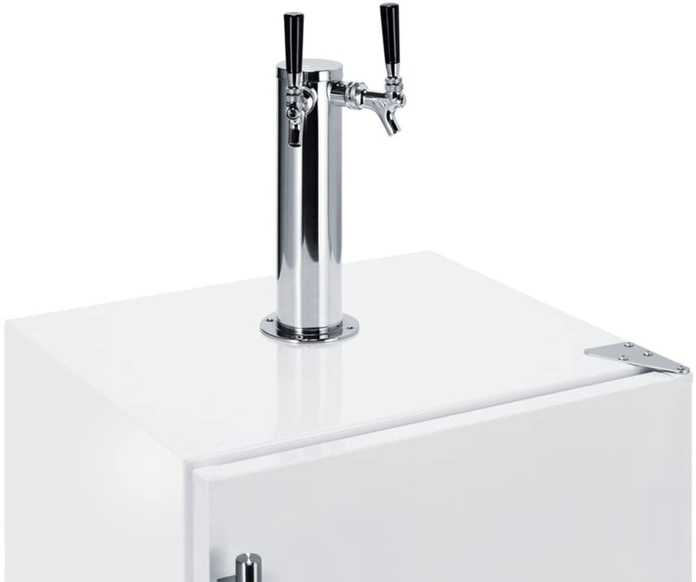 Summit Appliance Sbc58whbiadawkdtwin 24" Wide Built-In Undercounter ADA Height Commercially Listed Dual Tap Wine Dispenser In White With Stainless Steel Handle, Auto Defrost, Adjustable Thermostat on Fridge.com - View 5