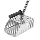 Asixxsix Pala de Are na para la detección de Metales, 2 en 1 diseño de Acero Inoxidable Pala Detector de Metales con Mango Largo para la Playa, la Caza del Tesoro bajo el Agua
