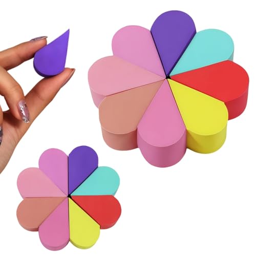Makeup Sponges 16Pcs Face Paint Sponges Soft Petal Shape Mixed Color Face Painting Sponges Reusable Foundation Sponge Beauty Blenders for Foundation Concealer