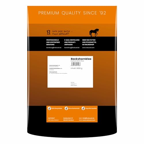 Foto von NATUSAT Bockshornkleesamen - pflanzlicher Lebertran mit natürlichem Vitamin D, Ergänzungsfutter für Pferde (3 kg)