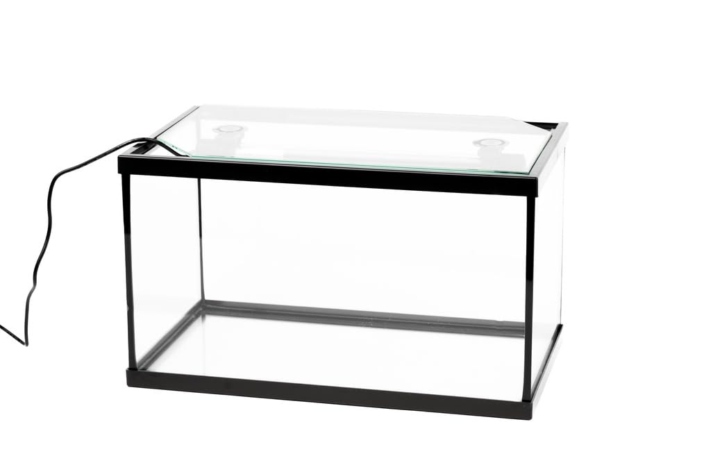 Acuario Cristal con Marco Negro 38 L. + Tubo LUZ LED