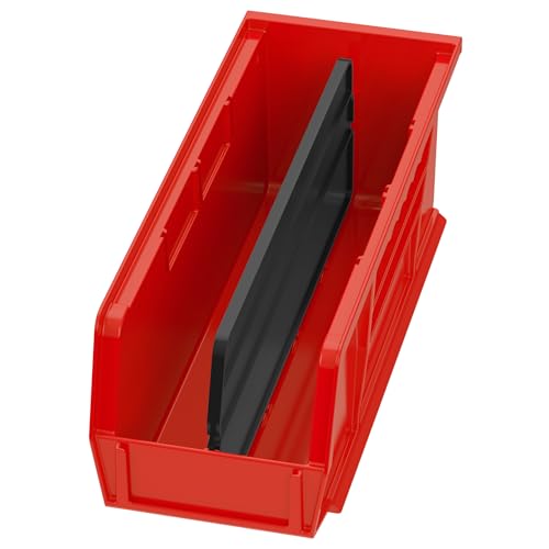Image of Akro-Mils 40224 Plastic Length Dividers for AkroBins Stackable Storage Bins Model 30224, Custom Storage Inserts for Tools, Crafts & Supplies, 6-Pack, Black
