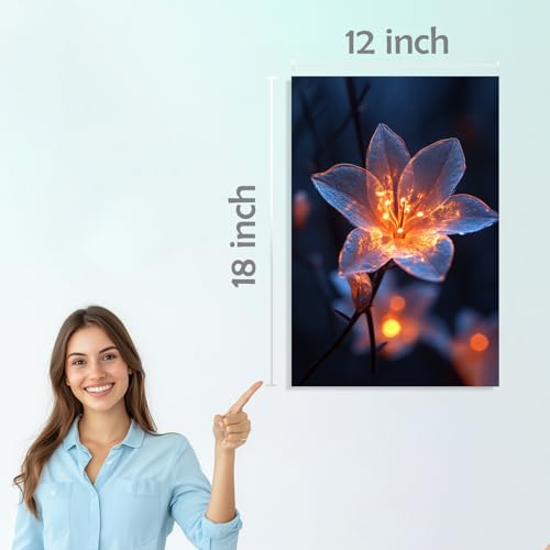 Image of SiddArtify Floral Wall Art Prints Set - Abstract Flower Poster Decor for Living Room Bedroom Office - 12x18 inch Sticker Pack of 6