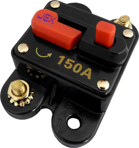 Jex Electronics 150 Amp in-Line Circuit Breaker Stereo/Audio/Car/RV 150A/150AMP Fuse 12V/24V/32V
