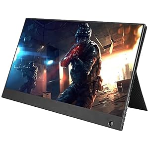 15.6 inch 1920×1080 Draagbaar scherm, Full HD IPS USB C Monitor met standaard HDMI, Type C, W-LED Backlit Draagbare…