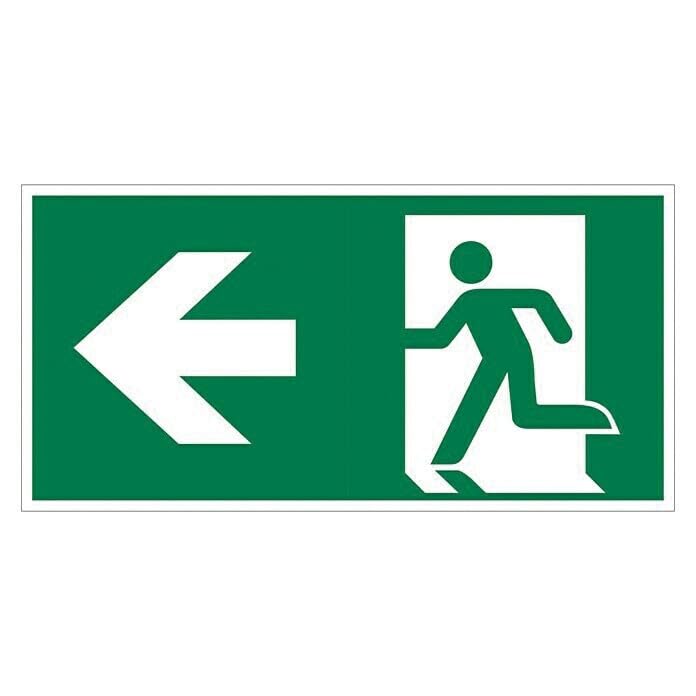 PRENDELUZ Autocollant pour luminaires d'urgence, flèche gauche, 200 x 75 mm, idéal pour la signalisation et la sécurité lors des sorties de secours.