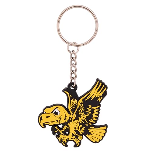 Desert Cactus University of Iowa PVC Keychain UI Hawkeyes Bag Tag, Backpack, Car, Gift, Souvenir, Key Ring (PVC D)
