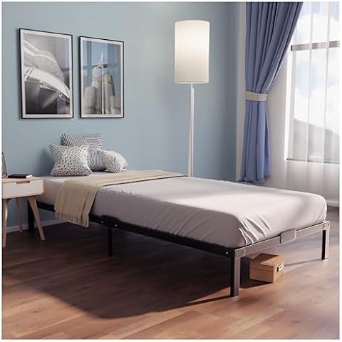 Dreamzie Sturdy Metal Single Bed Frame with Storage Cover