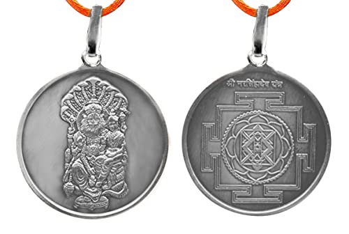 Narsimhadev Yantra Locket amuleto de 24mm contra la ansiedad y negatividad