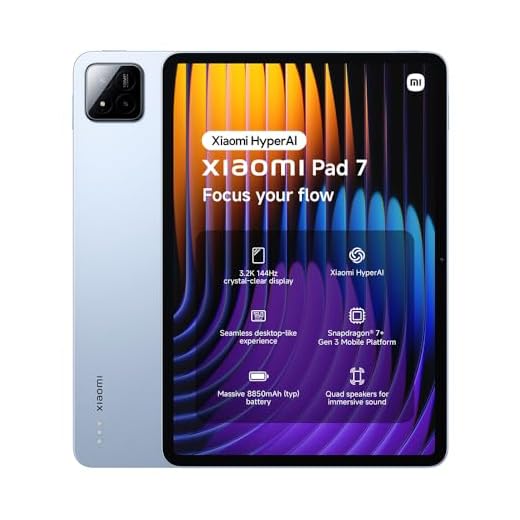 XIAOMI Pad 7 Tablet, 11.2 Zoll, 8+256GB, Blau, 3.2K 144Hz Display, Snapdragon 7+ Gen 3, 8850mAh Akku, 45W TurboCharge, HyperAI, Quad-Lautsprecher, Nahtloses Desktop-ähnliches Erlebnis