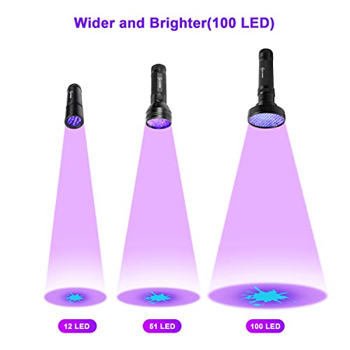 Esco Lite Escolite Uv Flashlight Black Light, 100 Led 395 Nm Ultraviolet Flashlights Uv Blacklight Detector For Dog Urine, Pet Stains And Bed Bug, Matching With Pet Odor Eliminator #TOP5