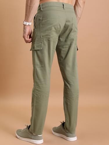 Image of Highlander Men's Tapered Fit | Cargo Trousers | Sleek & Functional | Utility Pockets | Trouser for Men | Men Trousers