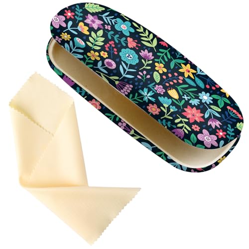 Image of Glasses Case Hard Shell,Portable Protective Eyeglasses Case, Eyeglass Holder Box with Cleaning Cloth, for men women