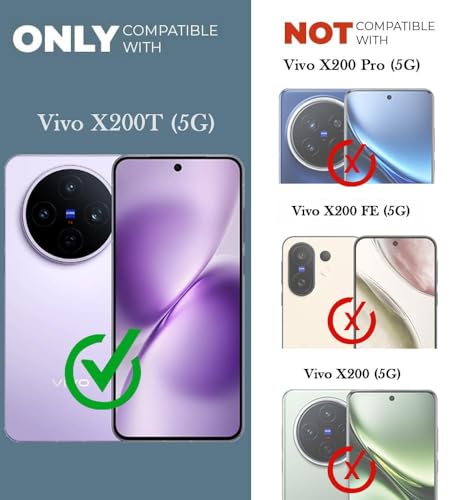 Image of Jkobi Shockproof Crystal-Clear Back Cover for Vivo X200T (Anti Yellow Case | Drop & Camera Protection | Hard Polycarbonate)