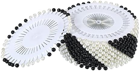 PATIKIL Sewing Straight Pins Round Pearl Head, 520 Pack for DIY Hand Crafts Project, Black White