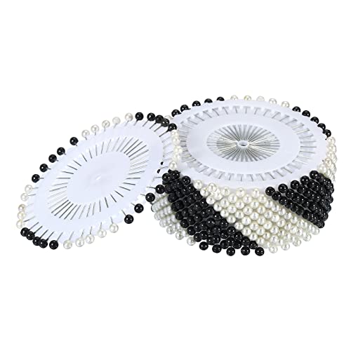 Patikil Sewing Straight Pins Round Pearl Head, 520 Pack For Diy Hand Crafts Project, Black White #TOP19