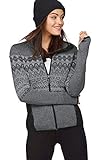  Kangaroos Damen Strickfleecejacke Strickjacke Norweger (Grau, 32-34)