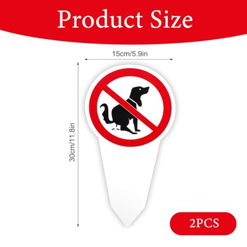 TENGEE 2 Stück Schild Kein Hundeklo, Hundekot-Schild, Warnschild, Rot, 30 cm x 45 cm, Bodenstehend, Funktional