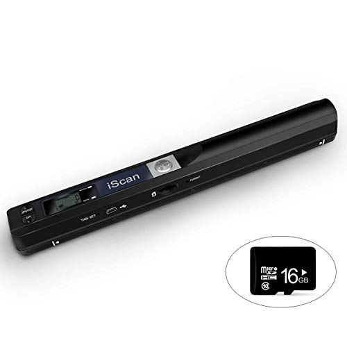 Scanner portátil de documentos AOZBZ portátil 900DPI scanner de imagem em cor USB A4 (formato JPG/PDF Hi-Speed USB 2.0, cartão Micro SD/TF de necessidade, mas não incluída) (scanner cartão 16GTF)