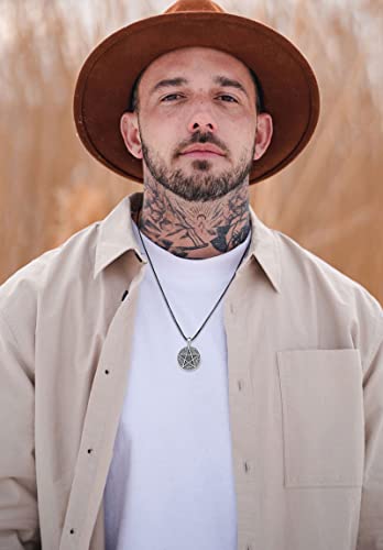 Eudora Sterling Silver Solomon Pentagram Necklace For Women Men, Amulet Energy Tetragrammaton Pendant For Husband Wife Vintage Jewelry Mother's Day Father's Day Gift For Father Mother, 24 Inch #TOP4