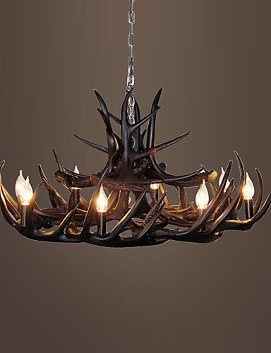 Illuminazione jiaily vintage lampadario di corna di illuminazione attrezzatura industriale Paese 8-luci adatta per soggiorno sala da pranzo Facile installazione, 220-240V
