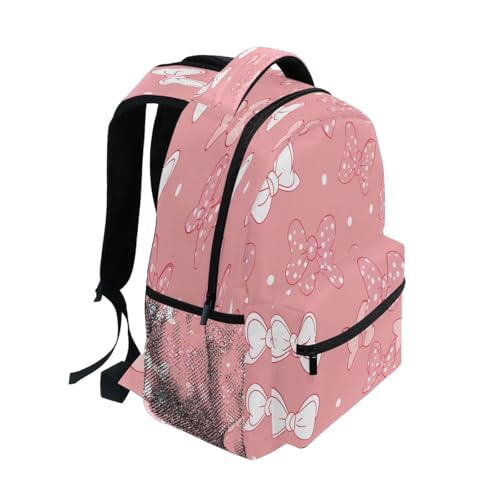 Pink Bows Dot Pattern Kids Backpack for Boys Girls Backpacks Student Backpack Big For Elementary School Shoulder Bag Bookbag2