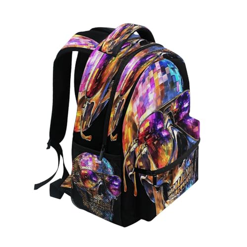 Sugar Skull Wearing Sunglasses Backpack for School Boys Girls Adults Kids Bookbag Laptop Bag 18L2