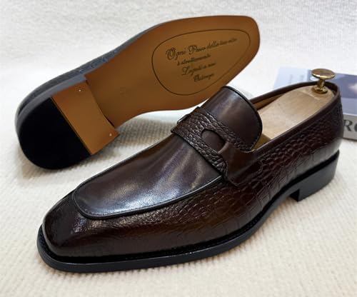 Santimon Men’s Slip-On Formal Dress Shoes - Luxury Leather Penny Loafers - Business Casual Comfort Mocasines for Office & Wedding4