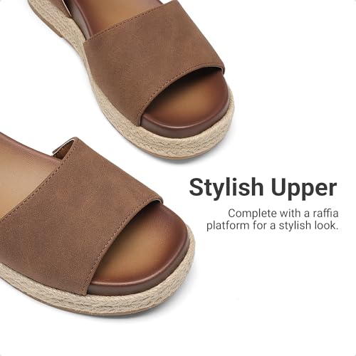 Image of DREAM PAIRS Girls Platform Wedge Open Toe Espadrille Sandals with Buckle Ankle Strap for Little Kid /Big Kid