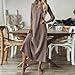 Women Summer Casual Dresses 3/4 Sleeve Solid Color Loose Fit Spring Sundress V Neck A Line Fashion Swing Midi Dress S-2XL