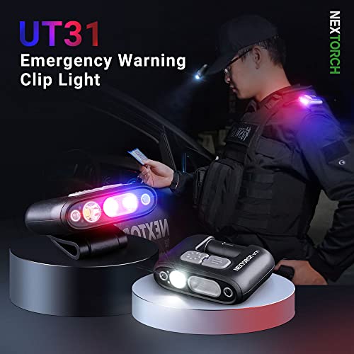 Nextorch Personal Safety Light Police Warning Shoulder Signal Light Usb Rechargable Led Flashling Safety Clip Lamp For Outdoor Rescue,Emergency,Traffic Guidance,Police Patrols,Cycling,Night Run(Ut31) #TOP1