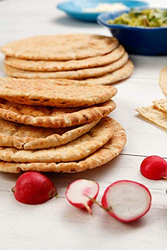 Joseph's Pita Bread Value 2-Pack, Flax Oat Bran and Whole Wheat, 7g Net Carbs per Serving, Fresh Baked (6 per Pack, 18 Pitas Total)