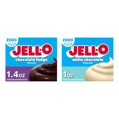 Jell-O Sugar Free Double Delight Pudding Mix – Chocolate Fudge &amp; White Chocolate (Variety Pack)