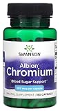 Swanson - Albion Chelated Chromium 200 mcg | Unterstützung für Blutzucker und Stoffwechsel - 180 Kapseln