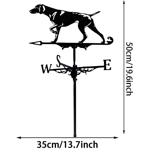 Girouette en métal caniche indicateur direction vent pour extérieur et cour