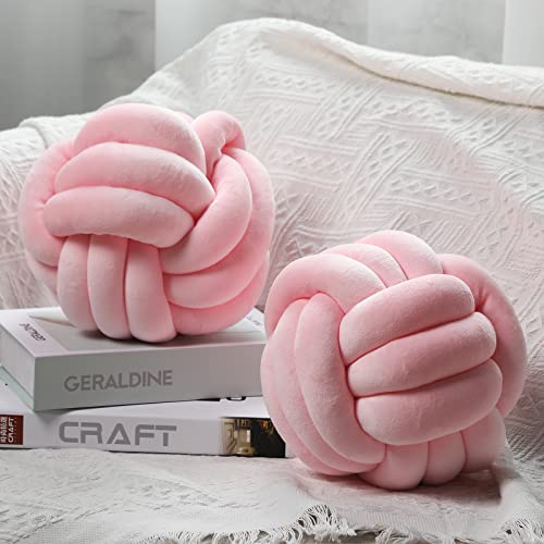 Namalu 2 Pieces Knot Ball Pillows Round Plush Aesthetic Cushion