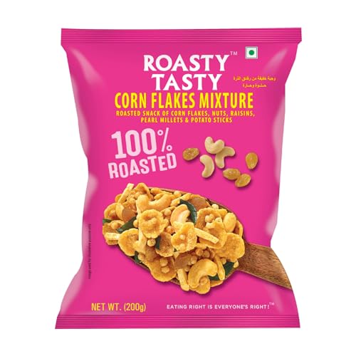 Image of Roasty Tasty Cornflakes Mixture Roasted Namkeen 200g | Palm Oil Free Snack | Replacement of Fried Snack & Bhujiya | Ideal Millet for Kids & Adults | Diet Mixture Millet Snacks Items | Roasted Chivda Cornflakes