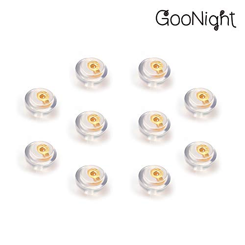 GooNight Gold Plated 925 Sterling Silver and Silicone Earrings Backs One Size Fits