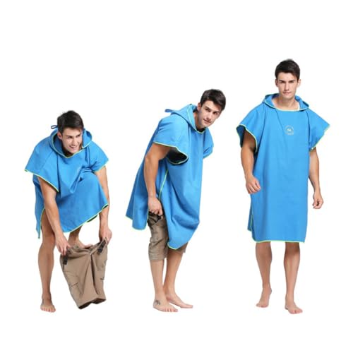 ele ELEOPTION Bade Poncho Microfiber Tauchmantel schnell trocknenden Mantel für Schwimmen Surfing Strand Neoprenanzug (Dunkelblau)