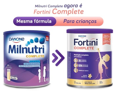 2 Latas-Fortini Complete Suplemento Infantil Em Pó Danone - Baunilha - 800gr