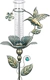 shumi Rain Gauge Outdoor Hummingbird, Upgraded Glass Rain Guage Outdoors Best Rated...