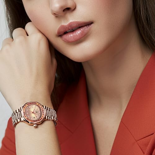 Image of Carlton London Grace Women Analog Watch, Round Dial, Stainless Steel Strap, Quartz Movement, Multi Color Strap, Date Display, 30M Water Resistant