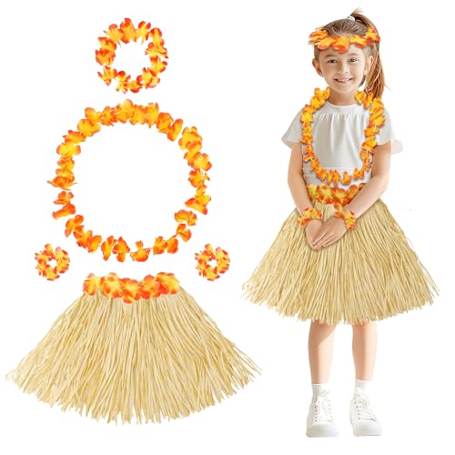 Disfraz de falda hawaiana con flores para niña miniatura 1