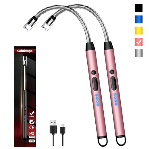 2-Pack USB-C Rechargeable Dual-Arc Lighter (Rose Gold)