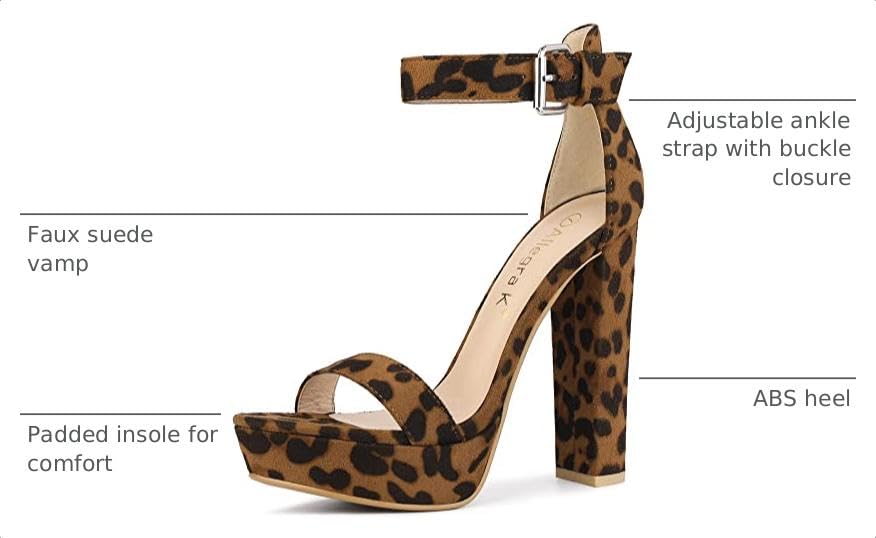 Image of Allegra K Women's Platform High Heel Ankle Strap Chunky Heels Sandals