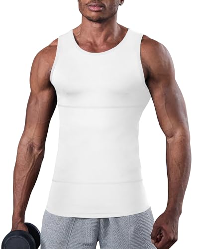 KOCLES Compression Shirt Men Slimming Undershirt Body Shaper Vest, Gynecomastia Compression Tank Top, Shapewear Tummy Control
